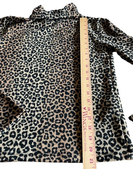 Zara Womens Turtleneck Long Sleeve Animal Print Pullover Top SZ S - Picture 3 of 8